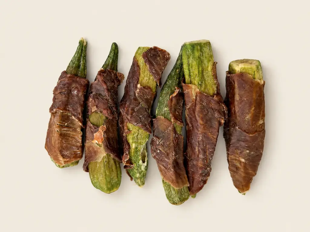 Duck Wrapped Okra